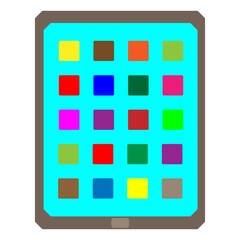 Tablet icon. Colorful app vector. Screen grid symbol. Digital device shape. EPS 10.