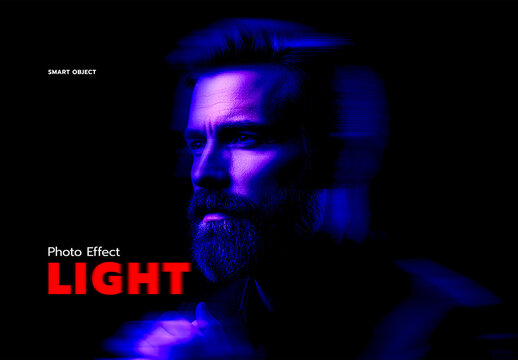 Neon Glitch and Motion Blur Photo Effect