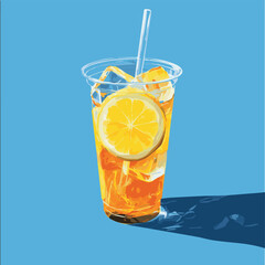  Illustration of ice Lemonade with Honey