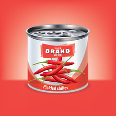 Design of aluminum cans for pickled chilies