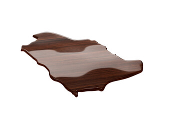 Saudi Arabia Map Made Of Transparent Liquid Water On Wooden Floor Save Water Concept 3D Illustration