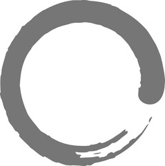 원 프레임 붓터치 수묵화