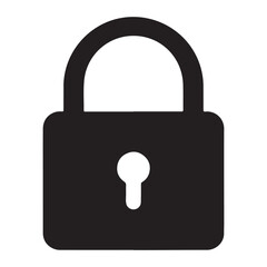 Locked Padlock Icon | Flat Secure Lock Symbol - EPS 10