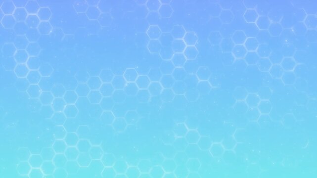 Light blue gradient glowing hexagonal comb pattern, futuristic presentations, science themes, medical infographics, clean modern tech visuals, minimal abstract transitions, deep innovation videos,
