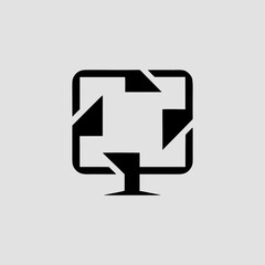 Fototapeta premium Computer Monitor Frame Geometric Logo Design