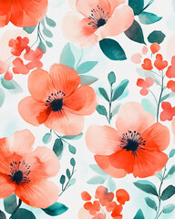 seamless pattern with poppies