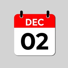 December 3 Day Calendar Vector illustration 