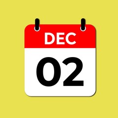 December 2 Day Calendar Vector illustration 