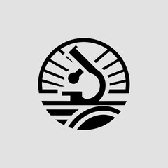 Microscope Line Art Geometric Logo &ndash; Scientific Research and Biology Icon
