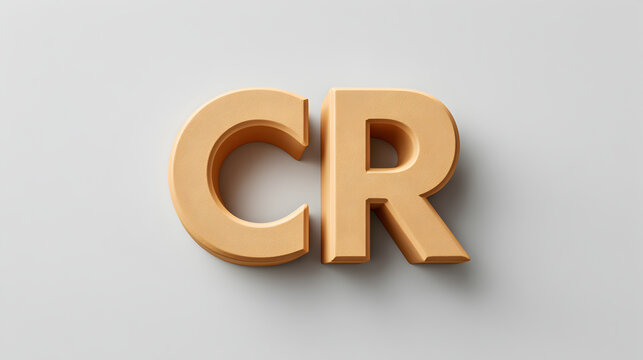 two golden letters C and R casting a shadow in a plain environment. The image conveys a sense of simplicity and elegance.