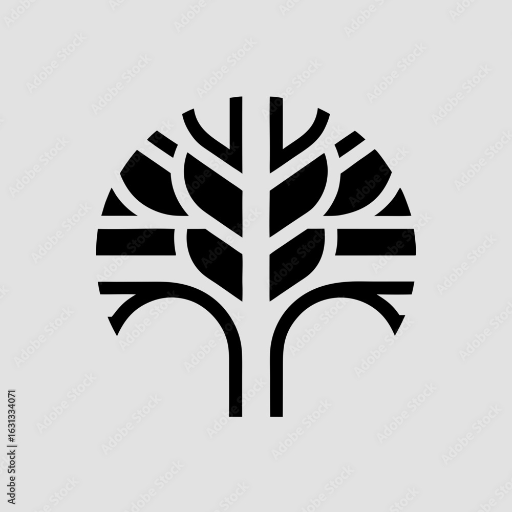 Aufkleber tree with blocky branches geometric logo design