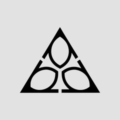 Traffic Sign Triangle Geometric Logo Design