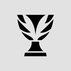 Trophy Low Poly Outline Geometric Logo Design