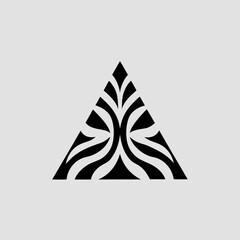 Triangle with Upward Motion Lines Geometric Logo Design