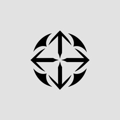 Wallet with Arrows Geometric Logo Design
