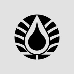 Water Power Droplet Geometric Logo Design