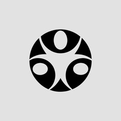 Wellness Person Inside Circle Geometric Logo Design
