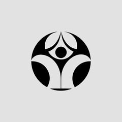 Yoga Pose Abstract Geometric Logo Design