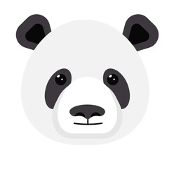 Cute panda head illustration on a white background perfect for children's design