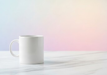 Simple white mug showcasing customizable design opportunity against subtle gradient backdrop