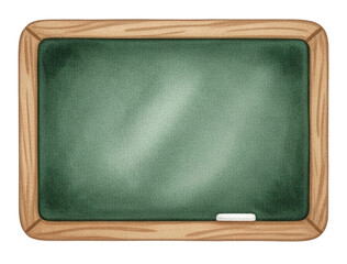 A wooden-framed chalkboard with a smooth, green writing surface, typically used for teaching and displaying information.