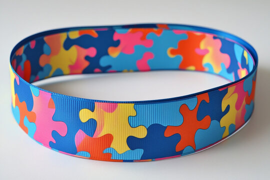 Colorful puzzle piece ribbon puzzle pieces autism awareness