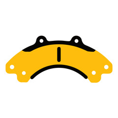 Yellow car brake caliper icon