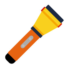 Orange and yellow flat design flashlight illustration