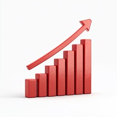 Red bar graph with upward trend (2)