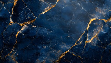 Elegant marble in royal blue, laced with flowing golden veins that shimmer subtly under light, evoking sophistication and luxury.

