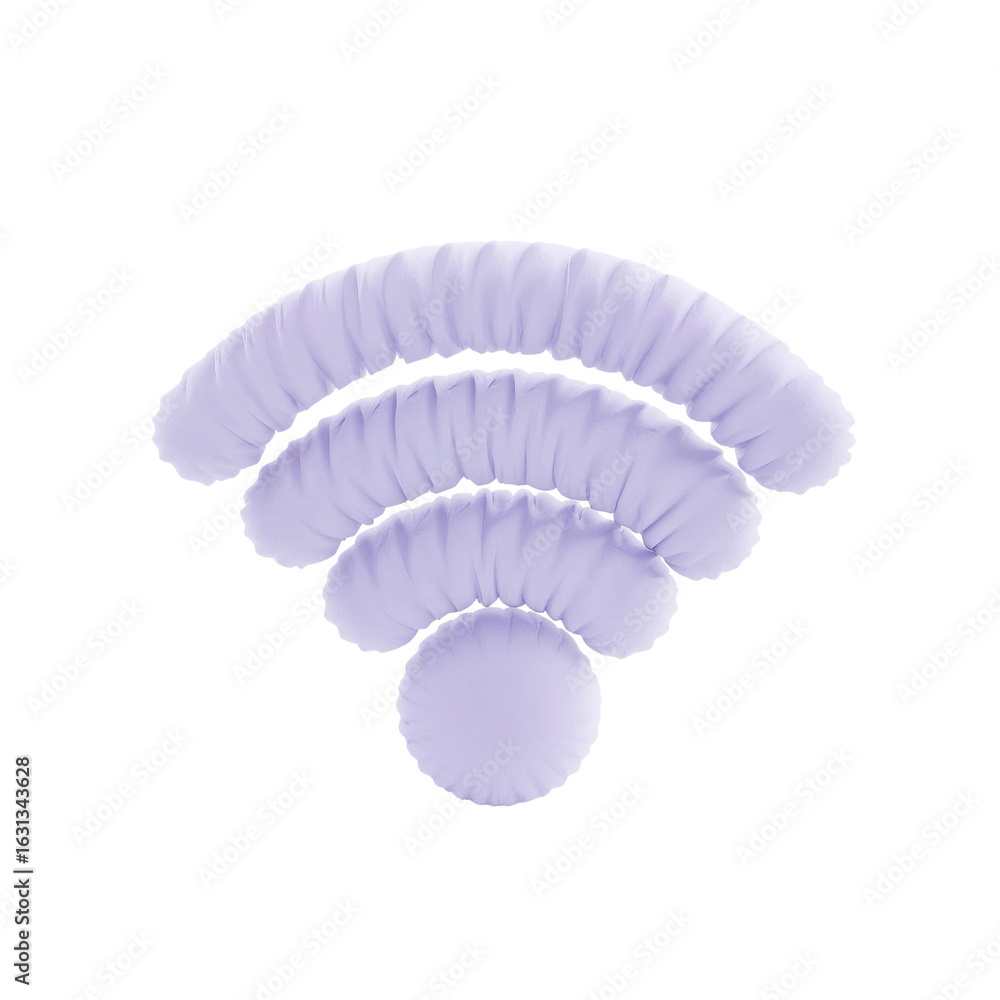 Poster wireless network symbol with soft textured appearance and transparent backdrop providing clear