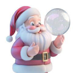 santa claus 3d rendered illustration. Generative AI.