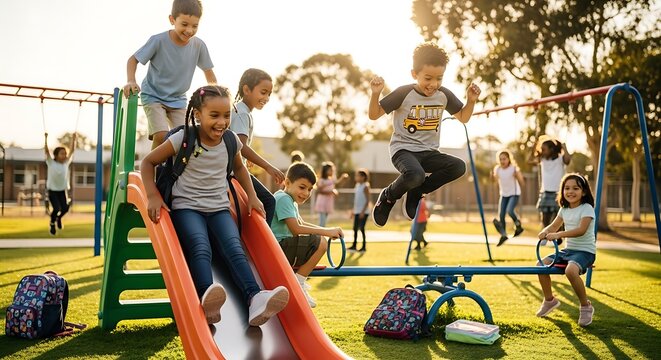 first day at school. father leads little child school girl in first grade
