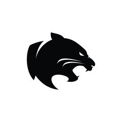 Abstract Panther Head Emblem with Sharp Features

