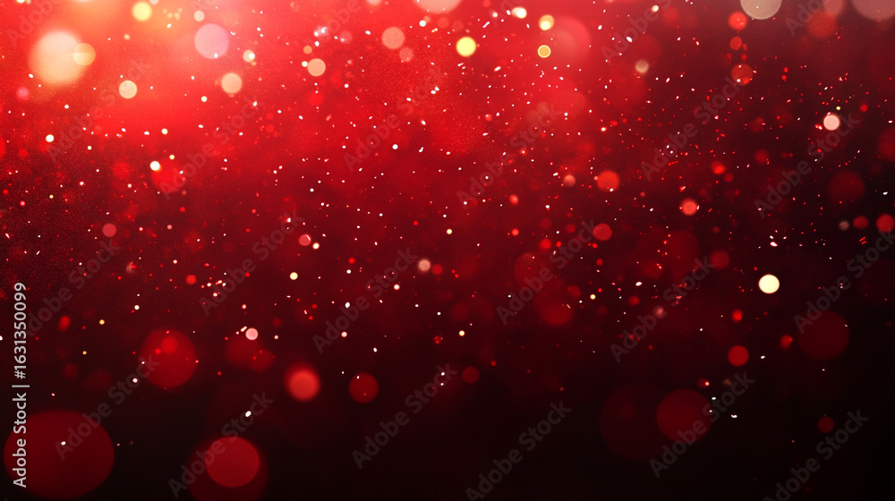 Poster red bokeh background with sparkling lights and particles a festive backdrop