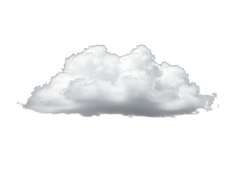 A single fluffy white cloud isolated on a transparent background
