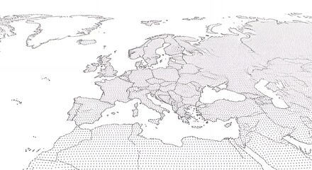 Abstract World Map Dotted Illustration Background