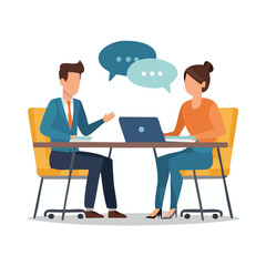 landing page business activity meeting of two men and a woman. grafik business. share ideas. 