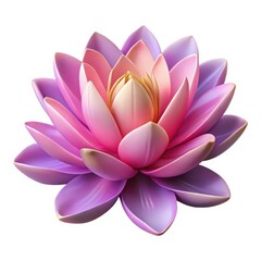 Stunning 3D Render of a Vibrant Pink and Purple Lotus Flower