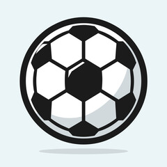 Fototapeta premium Stylized soccer ball illustration in black and white minimalist design
