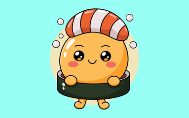 Sushi vector design, vector illustration, Sushi design, silhouette style.
