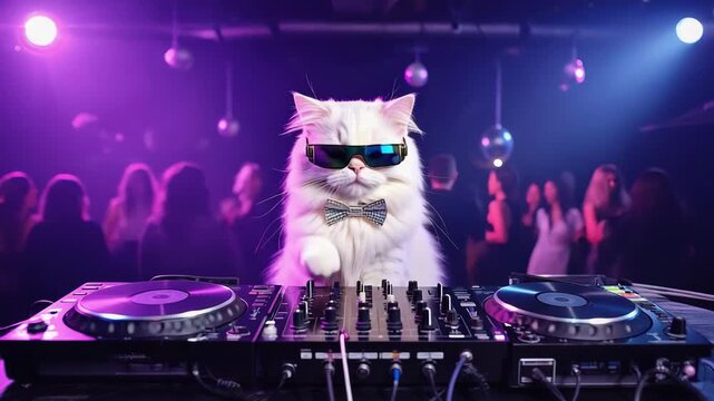 Funky Disco Party with DJ Cat &ndash; Animated Music and Dance Celebration Scene