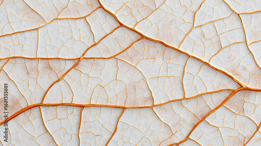 Poster close-up view of a leaf, showcasing intricate details of the vein structure