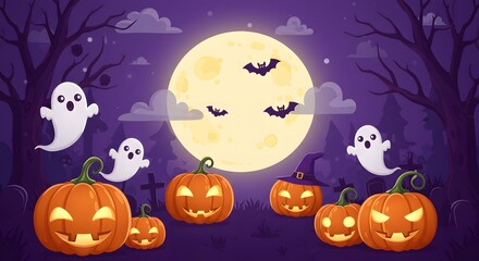 halloween background with pumpkins