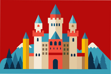Fototapeta premium fairy tale castle vector illustration