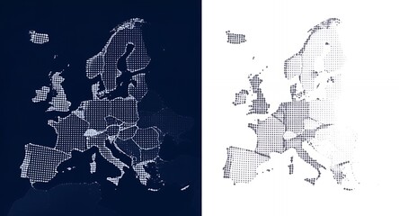 Dotted Map Halftone Continent Geography Background