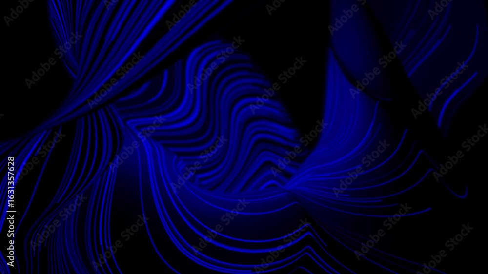 Poster blue color digital data wave with dynamic lines hi-tech design dark technology background