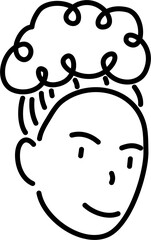 Outline Person Avatar Character Vector Cartoon 