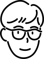 Obraz premium Outline Person Avatar Character Vector Cartoon 