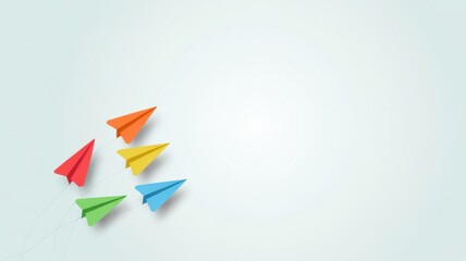 Blank white paper shopping bag with red handles hanging on a wall. Empty retail package mockup for branding and design.